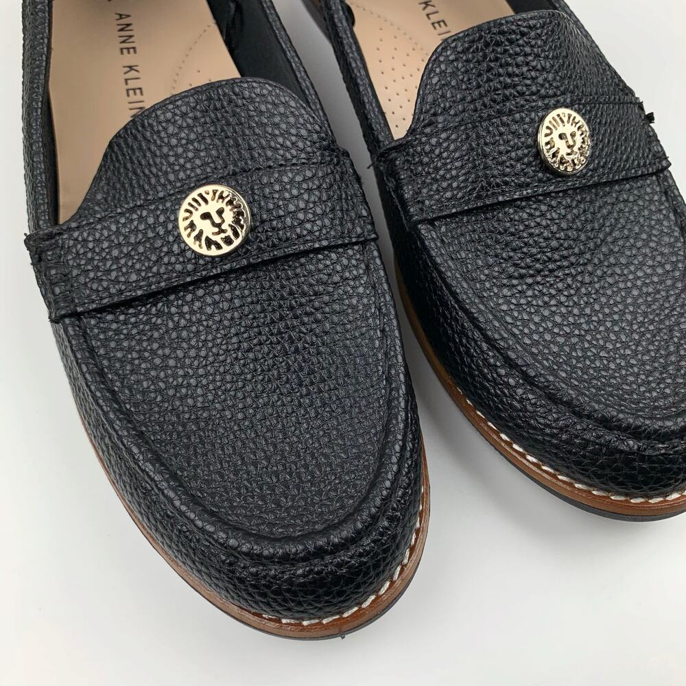 Anne Klein AK Nexxt Loafers iflex Black Faux Leather Slip On Shoes Women's 9.5 - Picture 4 of 10